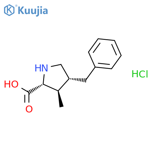 D-Proline, 3-methyl-4-(phenylmethyl)-, hydrochloride, (3R,4R)- structure
