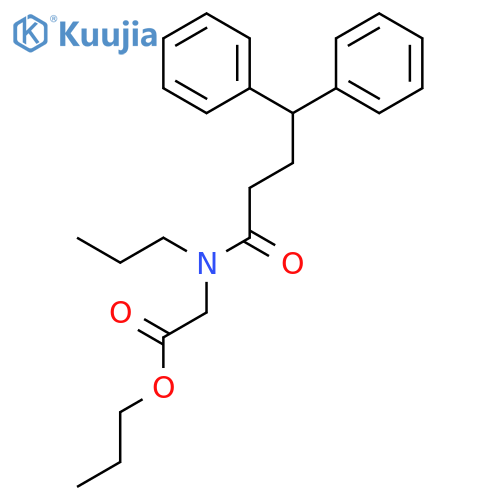 Glycine, N-(1-oxo-4,4-diphenylbutyl)-N-propyl-, propyl ester structure