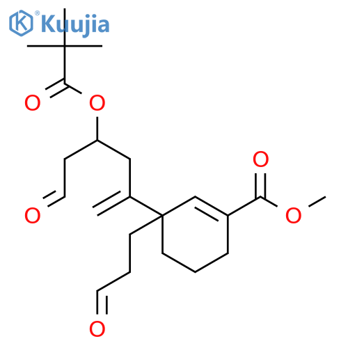 1-Cyclohexene-1-carboxylic acid, 3-[(3R)-3-(2,2-dimethyl-1-oxopropoxy)-1-methylene-5-oxopentyl]-3-(3-oxopropyl)-, methyl ester, (3S)-rel- structure