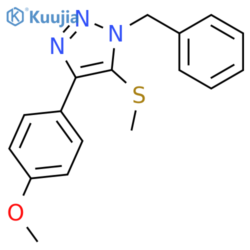 1H-1,2,3-Triazole, 4-(4-methoxyphenyl)-5-(methylthio)-1-(phenylmethyl)- structure