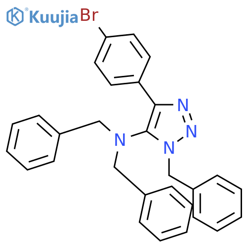 1H-1,2,3-Triazol-5-amine, 4-(4-bromophenyl)-N,N,1-tris(phenylmethyl)- structure