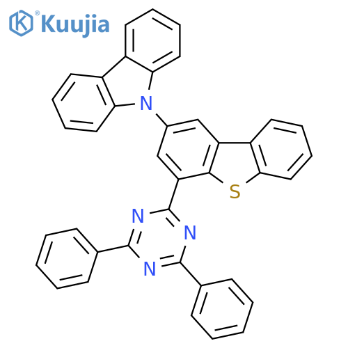 9H-Carbazole, 9-[4-(4,6-diphenyl-1,3,5-triazin-2-yl)-2-dibenzothienyl]- structure