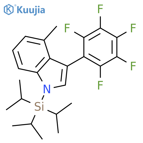 1H-Indole, 4-methyl-3-(2,3,4,5,6-pentafluorophenyl)-1-[tris(1-methylethyl)silyl]- structure
