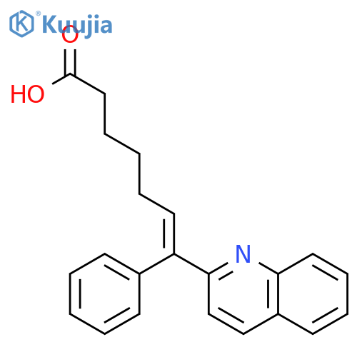 6-HEPTENOIC ACID, 7-PHENYL-7-(2-QUINOLINYL)-, (E)- structure