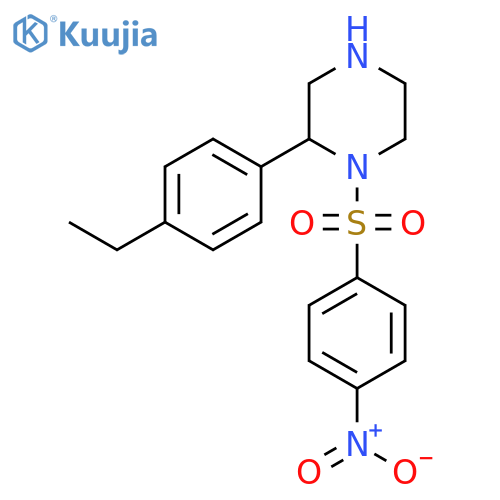 2-(4-Ethylphenyl)-1-(4-nitrobenzenesulfonyl)piperazine structure