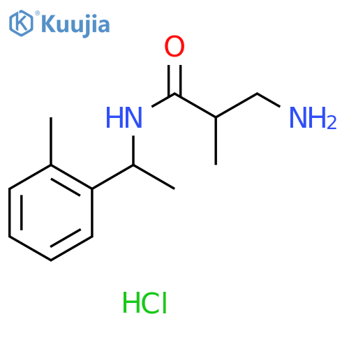 Propanamide, 3-amino-2-methyl-N-[1-(2-methylphenyl)ethyl]-, hydrochloride (1:1) structure