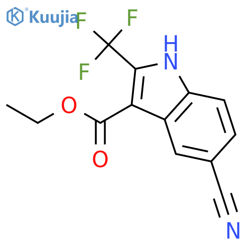 1H-Indole-3-carboxylic acid, 5-cyano-2-(trifluoromethyl)-, ethyl ester structure