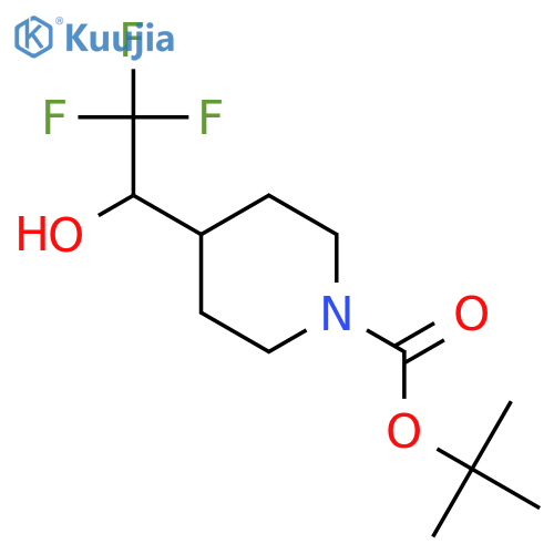 tert-butyl 4-(2,2,2-trifluoro-1-hydroxy-ethyl)piperidine-1-carboxylate structure