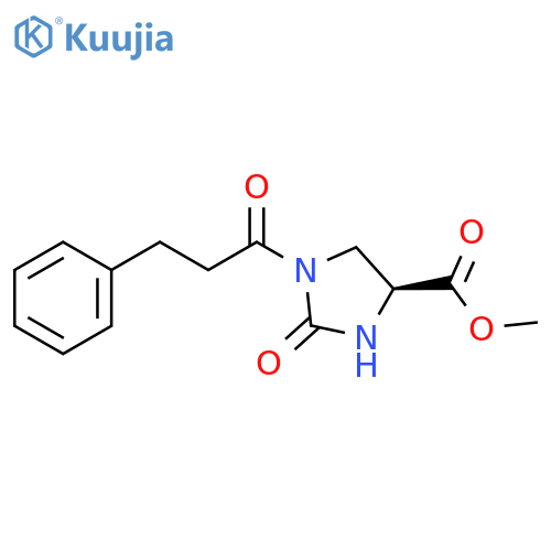 4-Imidazolidinecarboxylic acid, 2-oxo-1-(1-oxo-3-phenylpropyl)-, methylester, (4S)- structure