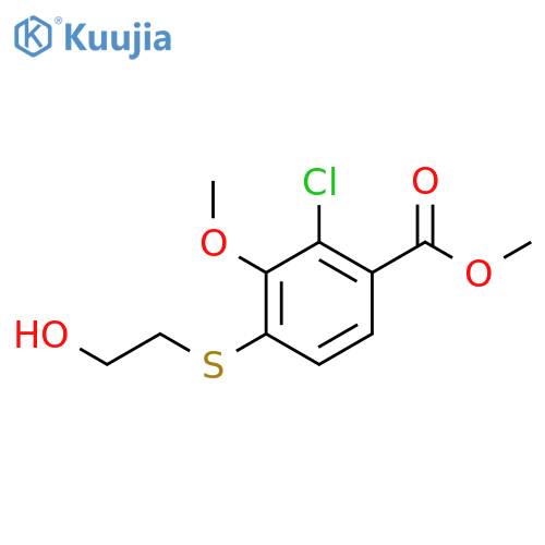 Benzoic acid, 2-chloro-4-[(2-hydroxyethyl)thio]-3-methoxy-, methyl ester structure