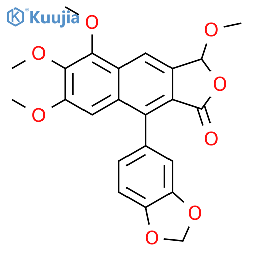 Naphtho[2,3-c]furan-1(3H)-one, 9-(1,3-benzodioxol-5-yl)-3,5,6,7-tetramethoxy- structure