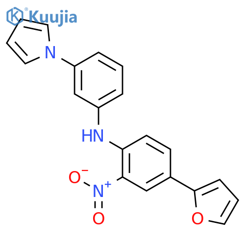 Benzenamine, 4-(2-furanyl)-2-nitro-N-[3-(1H-pyrrol-1-yl)phenyl]- structure