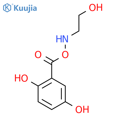 2-((((2-Hydroxyethyl)amino)oxy)carbonyl)benzene-1,4-diol structure