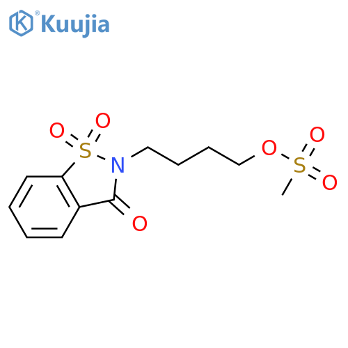 1,2-Benzisothiazol-3(2H)-one, 2-[4-[(methylsulfonyl)oxy]butyl]-, 1,1-dioxide structure