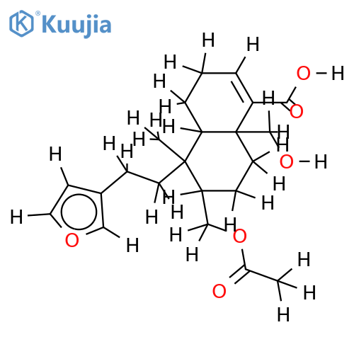 ent-17-Acetoxy-15,16-epoxy-19-hydroxy-3,13(16),14-clerodatrien-18-oic acid structure