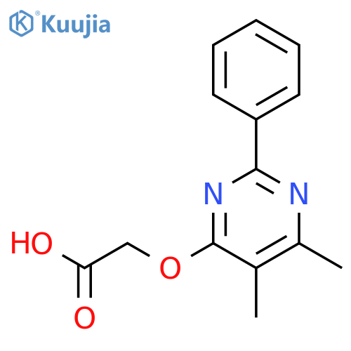 Acetic acid, [(5,6-dimethyl-2-phenyl-4-pyrimidinyl)oxy]- structure