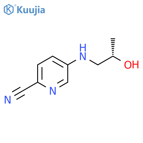 5-{[(2S)-2-hydroxypropyl]amino}pyridine-2-carbonitrile structure