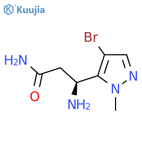 (3S)-3-Amino-3-(4-bromo-1-methyl-1H-pyrazol-5-yl)propanamide structure