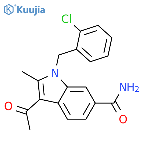 1H-Indole-6-carboxamide, 3-acetyl-1-[(2-chlorophenyl)methyl]-2-methyl- structure