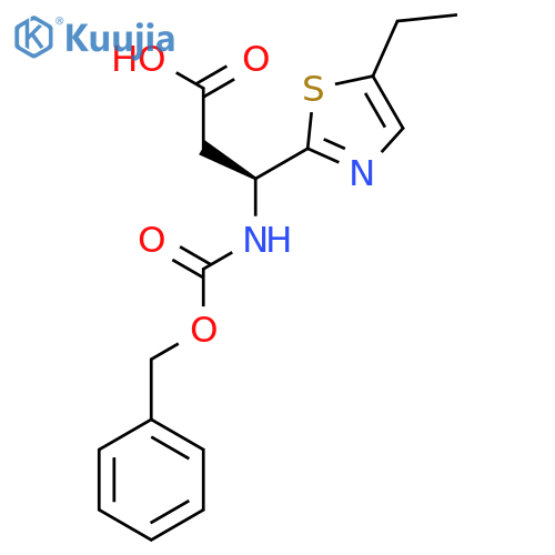 (3S)-3-{[(benzyloxy)carbonyl]amino}-3-(5-ethyl-1,3-thiazol-2-yl)propanoic acid structure