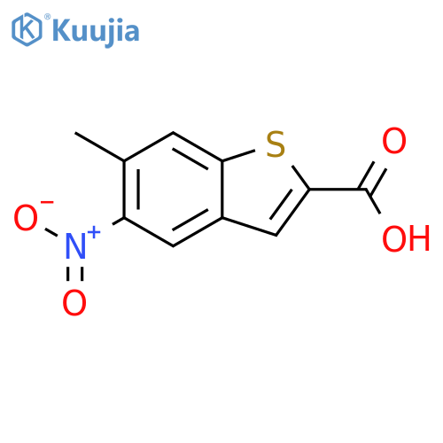 6-methyl-5-nitro-1-benzothiophene-2-carboxylic acid structure