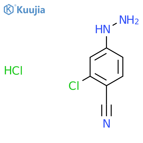 2-chloro-4-hydrazinylbenzonitrile;hydrochloride structure