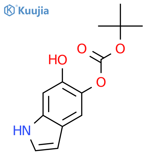 Carbonic acid, 1,1-dimethylethyl 6-hydroxy-1H-indol-5-yl ester structure