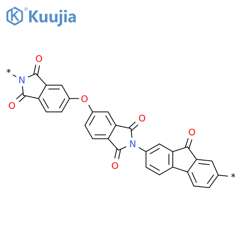 Poly[(1,3-dihydro-1,3-dioxo-2H-isoindole-2,5-diyl)oxy(1,3-dihydro-1,3-dioxo-2H-isoindole-5,2-diyl)(9-oxo-9H-fluorene-2,7-diyl)] structure