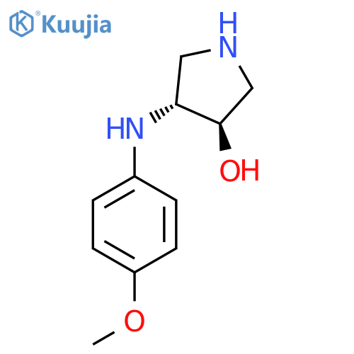 trans-4-[(4-methoxyphenyl)amino]pyrrolidin-3-ol structure