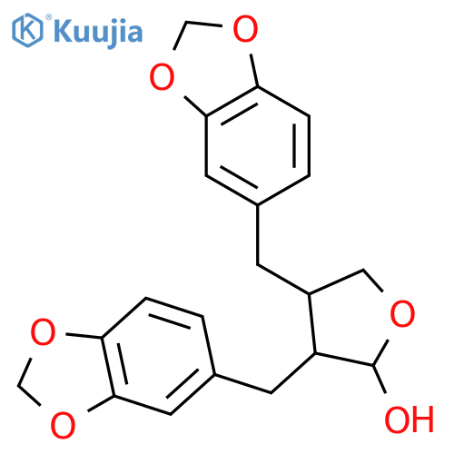 2-Furanol,3,4-bis(1,3-benzodioxol-5-ylmethyl)tetrahydro-, (2S,3R,4R)- structure