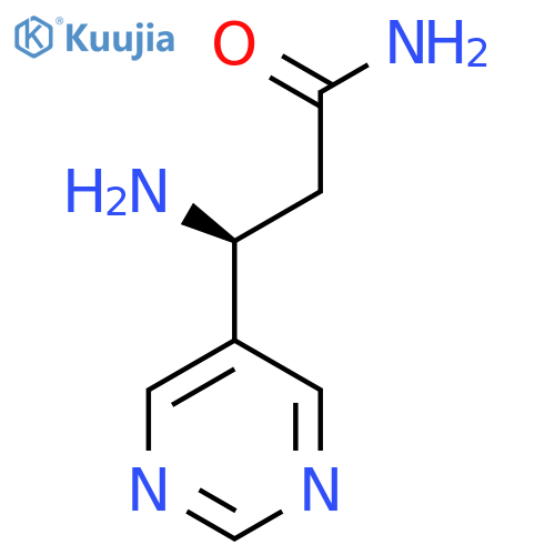 (3S)-3-Amino-3-(pyrimidin-5-yl)propanamide structure