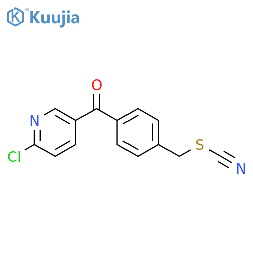 Thiocyanic acid, [4-[(6-chloro-3-pyridinyl)carbonyl]phenyl]methyl ester structure