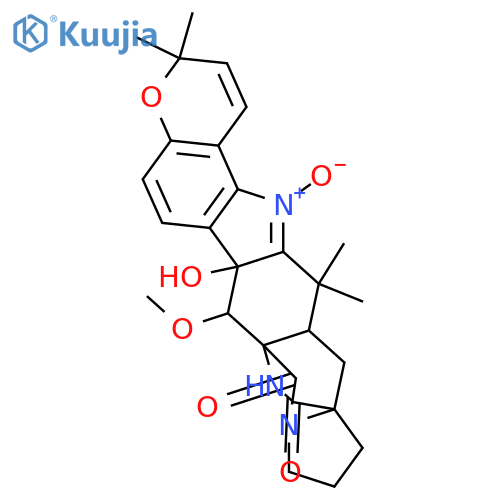 Stephacidin A; (+)-form, 6-Epimer, 8,20-dihydro, 8,9-didehydro, 21R-methoxy, 20R-hydroxy, N9-oxide structure