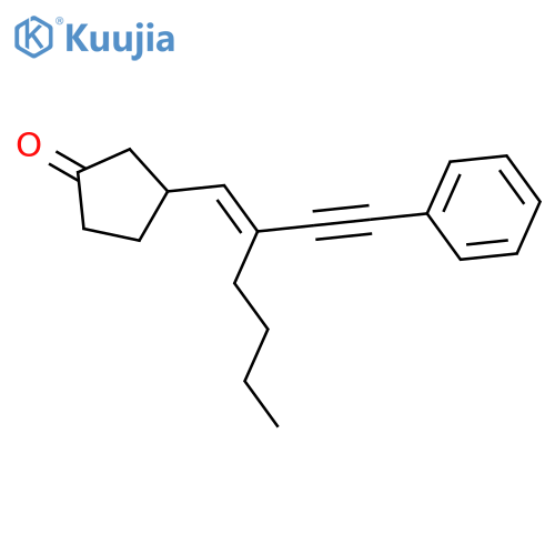 Cyclopentanone, 3-[(1Z)-2-(phenylethynyl)-1-hexenyl]- structure