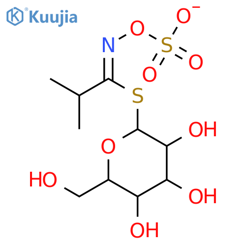 1-S-[(1E)-2-methyl-N-(sulfonatooxy)propanimidoyl]-1-thio-beta-D-glucopyranose structure
