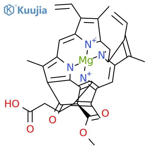 Magnesate(1-),[3,4-didehydro-9,14-diethenyl-21-(methoxycarbonyl)-4,8,13,18-tetramethyl-20-oxo-3-phorbinepropanoato(3-)-kN23,kN24,kN25,kN26]-, hydrogen (1:1), (SP-4-2)- structure