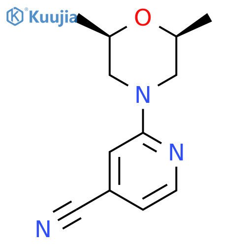 2-[(2R,6S)-2,6-dimethylmorpholin-4-yl]pyridine-4-carbonitrile structure