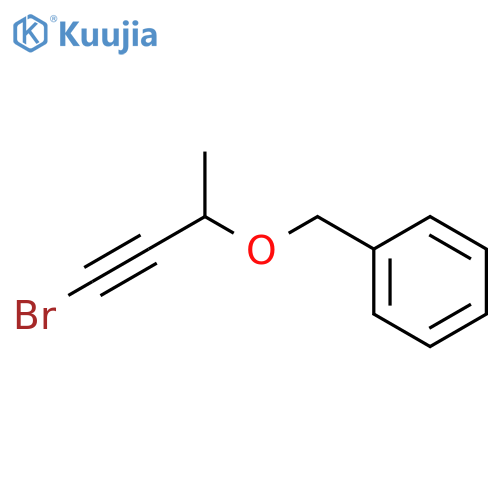 Benzene, [[(3-bromo-1-methyl-2-propynyl)oxy]methyl]- structure