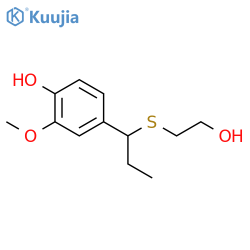 Phenol, 4-[1-[(2-hydroxyethyl)thio]propyl]-2-methoxy- structure