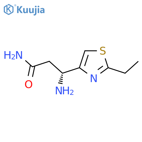 (3R)-3-amino-3-(2-ethyl-1,3-thiazol-4-yl)propanamide structure