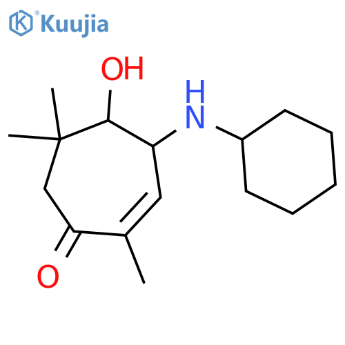 2-Cyclohepten-1-one, 4-(cyclohexylamino)-5-hydroxy-2,6,6-trimethyl- structure