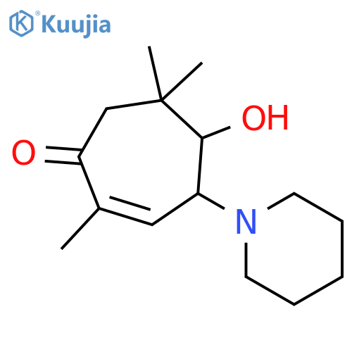 2-Cyclohepten-1-one, 5-hydroxy-2,6,6-trimethyl-4-(1-piperidinyl)- structure