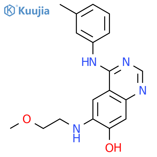 7-Quinazolinol, 6-[(2-methoxyethyl)amino]-4-[(3-methylphenyl)amino]- structure