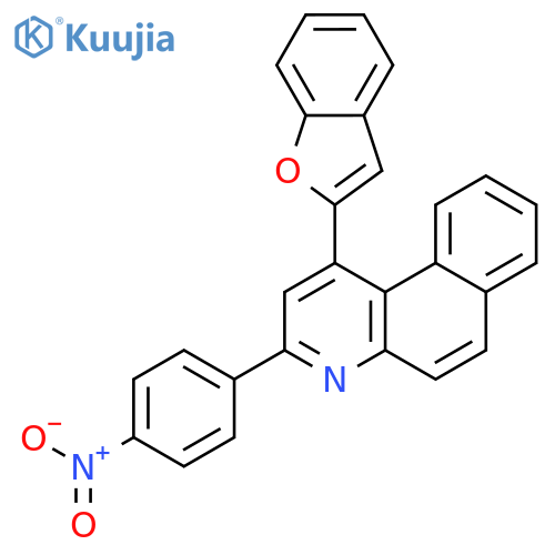 Benzo[f]quinoline, 1-(2-benzofuranyl)-3-(4-nitrophenyl)- structure