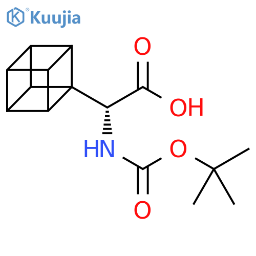 (2R)-2-(tert-butoxycarbonylamino)-2-cuban-1-yl-acetic acid structure