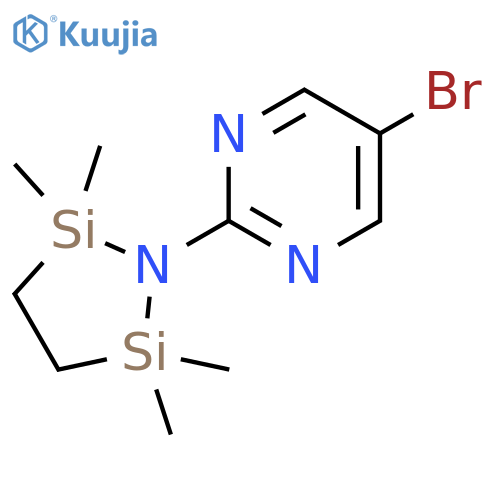 5-Bromo-2-(2,2,5,5-tetramethyl-1-aza-2,5-disilacyclopent-1-yl)pyrimidine structure