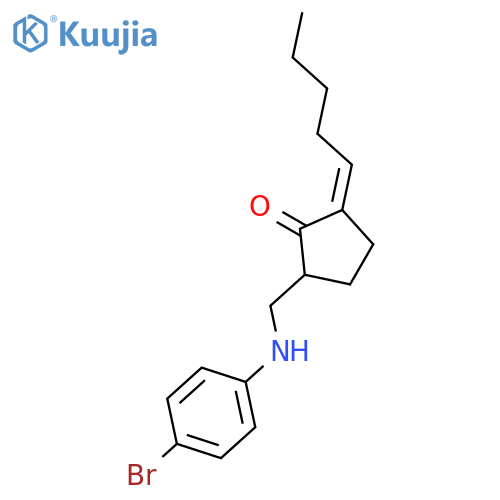 Cyclopentanone, 2-[[(4-bromophenyl)amino]methyl]-5-pentylidene-, (E)- structure