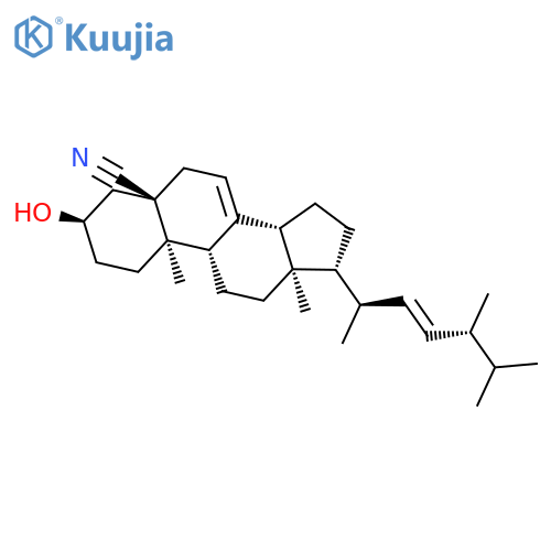 Ergosta-7,22-diene-5-carbonitrile, 3-hydroxy-, (3a,5a,22E)- structure
