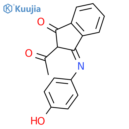 (3Z)-2-Acetyl-3-[(4-hydroxyphenyl)imino]-2,3-dihydro-1H-inden-1-one structure