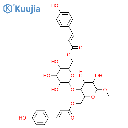 Cellobiose; β-Pyranose-form, Me glycoside, 6,6'-di-O-(4-hydroxy-E-cinnamoyl) structure
